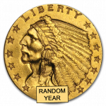 Колекційне Золото з зображенням індіанця 2.50 $ QUARTER EAGLES (INDIAN 1908 - 1929)