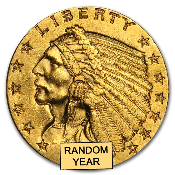 0010279_zoloto-s-izobraeniem-indejca-250-quarter-eagles-indian-1908-1929 Коллекционное золото с изображением индейца 2.50$ QUARTER EAGLES (INDIAN 1908 - 1929) — изображение 1