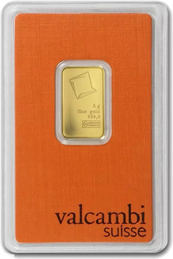 Колекційний золотий злиток 5 грам VALCAMBI - Зображення 1