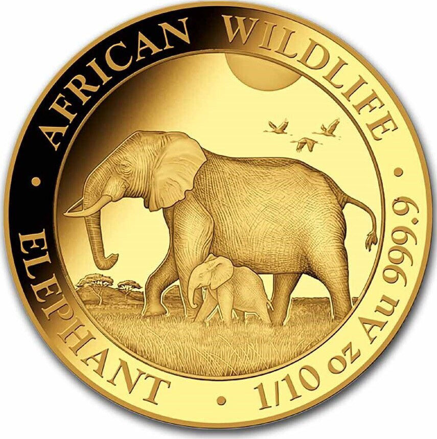 0028199_zolota-moneta-slon-311-gramm-2022-god Коллекционная золотая монета "Слон" 3,11 г — изображение 1