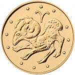 Колекційна золота монета "Овен" 1,24 г Україна 2006 рік