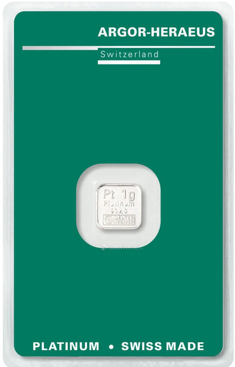 0014771_slitok-platiny-1-gramm-argor-heraeus-novyj Колекційний злиток Платина 1 грам ARGOR-HERAEUS - Зображення 1