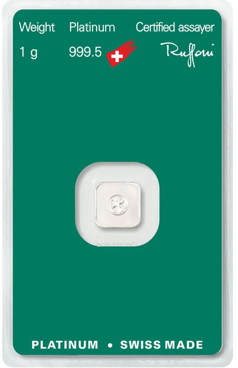 Коллекционный слиток Платина 1 грамм ARGOR-HERAEUS — изображение 2
