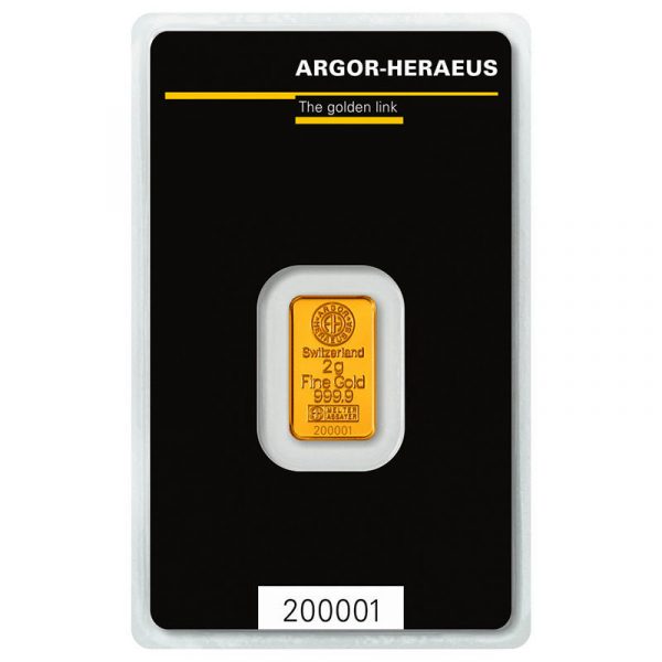Колекційний золотий злиток 2 грама ARGOR-HERAEUS - Зображення 1