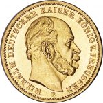 Колекційна золота монета "20 марок Вільгельм I" 7,965 г 1873-1888 роки