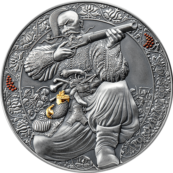 0023398_serebrna-moneta-zaporoskij-kazak-933-gramm-2021-god Колекційна срібна монета "Запорізький козак" 93,3 г 2021 рік - Зображення 1