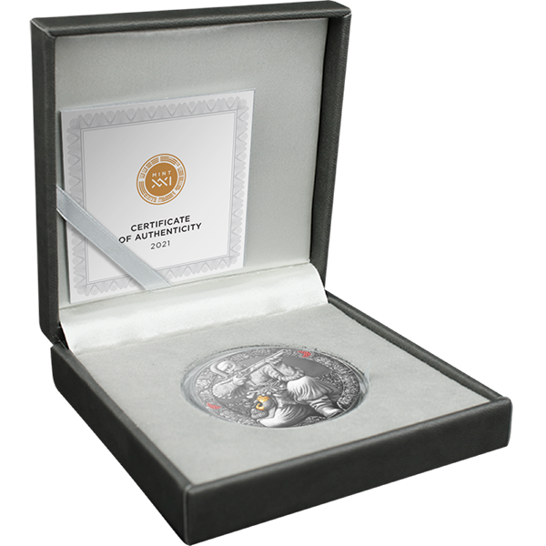 Коллекционная серебряная монета "Запорожский казак" 93,3 г 2021 год — изображение 3