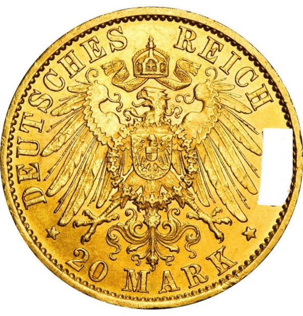 Колекційна золота монета "20 марок" 7,965 г 1890-1913 роки - Зображення 2