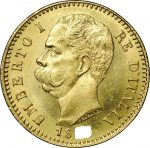 Колекційна золота монета "20 лір Умберто I" 6,45 г 1879–1897 роки