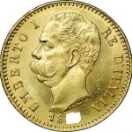 Колекційна золота монета "20 лір Умберто I" 6,45 г 1879–1897 роки