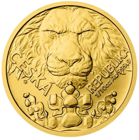 0025716_zolota-moneta-eskij-lev-311-gramm-2023-god Колекційна золота монета "Чеський Лев" 3,11 г 2023 рік - Зображення 1