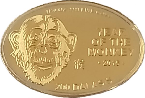 Колекційна золота монета "Рік Мавпи" 0,62 г 2017 рік - Зображення 1
