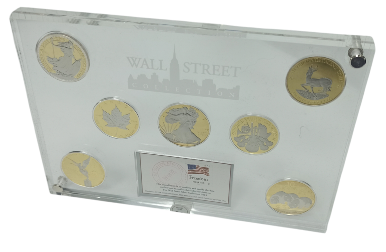 0026947_eksklzivnyj-nabor-serebrnyh-monet-wall-street-collection-2013 Коллекционный серебряный набор "Wall Street Collection" 217,7 г — изображение 1