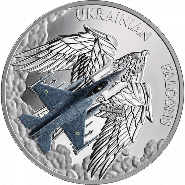 Колекційна срібна монета "Українські соколи" 31,1 г 2024 рік - Зображення 1
