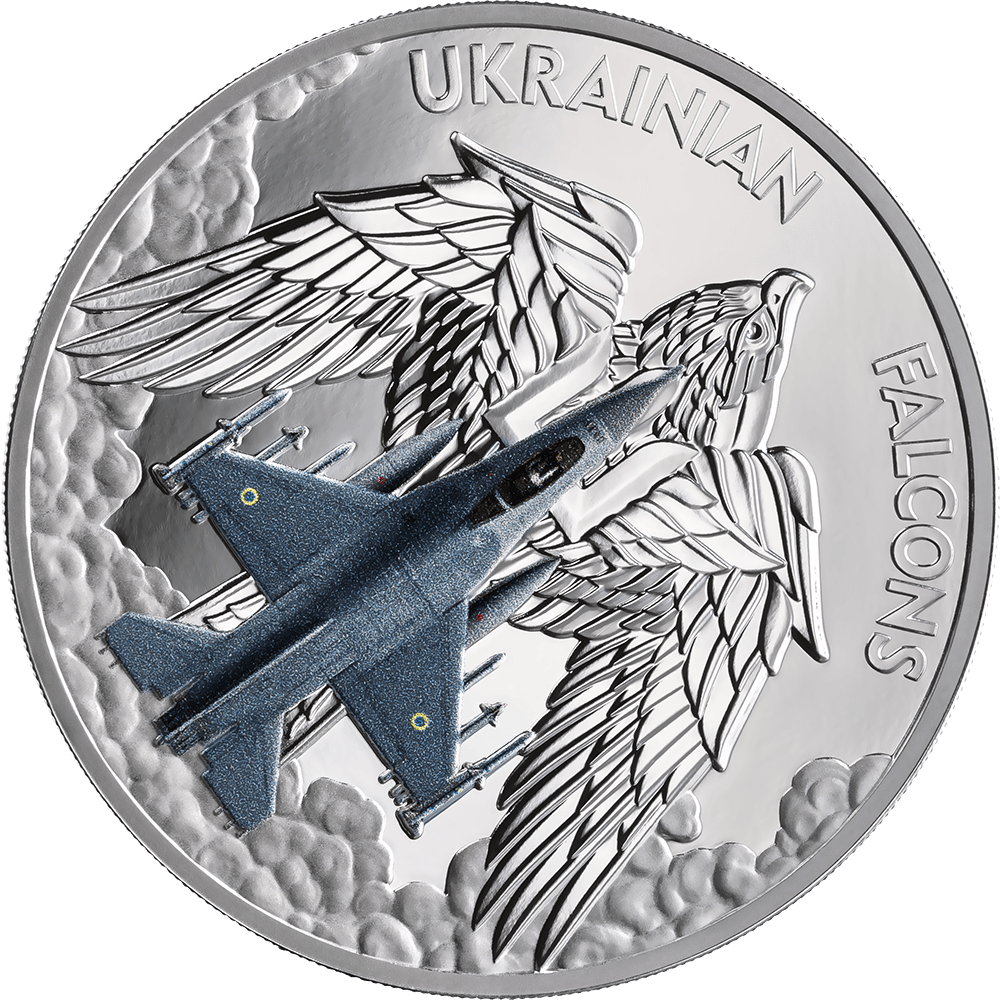 0027054_serebrna-moneta-ukrainskie-sokoly-311-gramm-2024-god Колекційна срібна монета "Українські соколи" 31,1 г 2024 рік - Зображення 1