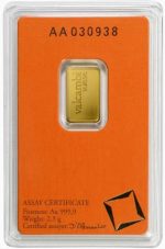 Колекційний золотий злиток 2.5 грама VALCAMBI - Зображення 2