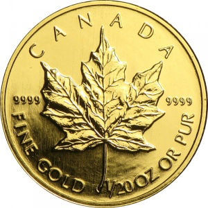 0028596_zolota-moneta-kanadskij-klenovyj-list-155-gramm-1998-god Коллекционная золотая монета "Канадский кленовый лист" 1,55 г 1998 год — изображение 1
