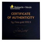 Колекційний золотий злиток 1 грам HEIMERLE-MEULE - Зображення 4