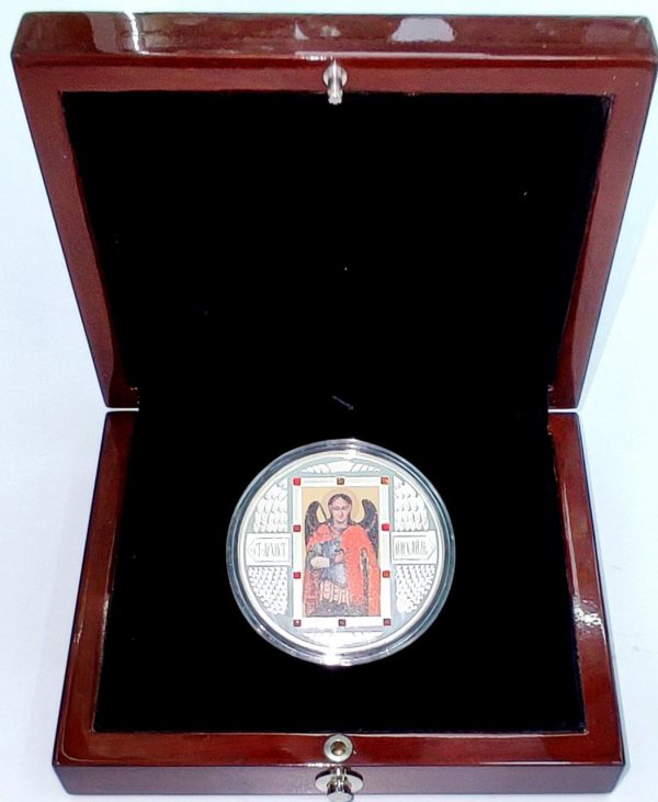Колекційна срібна монета "Архангел Михаїл" 62,2 г 2012 рік - Зображення 2