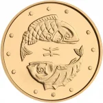 Колекційна золота монета "Риби" 1,24 г Україна 2007 рік