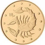 Колекційна золота монета "Скорпіон" 1,24 г Україна 2007 рік