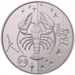 Коллекционная серебряная монета "Рак" 15,55 г 2008 год