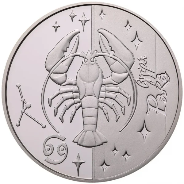 Коллекционная серебряная монета "Рак" 15,55 г 2008 год — изображение 1