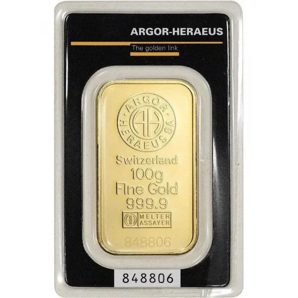 Колекційний золотий злиток 100 грам ARGOR-HERAEUS - Зображення 1