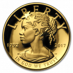 Колекційна золота монета "Леді Ліберті. 225-річчя Монетного двору США" 31,1 г 2017 рік