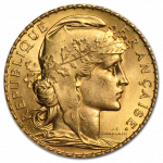 Коллекционная золотая монета "20 франков - Петух" 6,45 г 1898-1914 годы — изображение 2