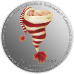 Колекційна срібна монета "Anne Geddes - Малюк в шапці" 31,1 г 2014 рік