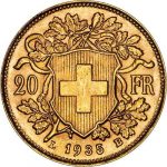 Коллекционная золотая монета "Хельветия – HELVETIА" 6,45 г 1897-1935 и 1947-1949 годы — изображение 2