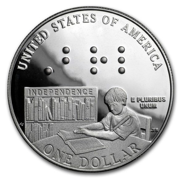 Колекційна срібна монета "Liberty - Луї Брайль" 26,73 г 2009 рік - Зображення 2