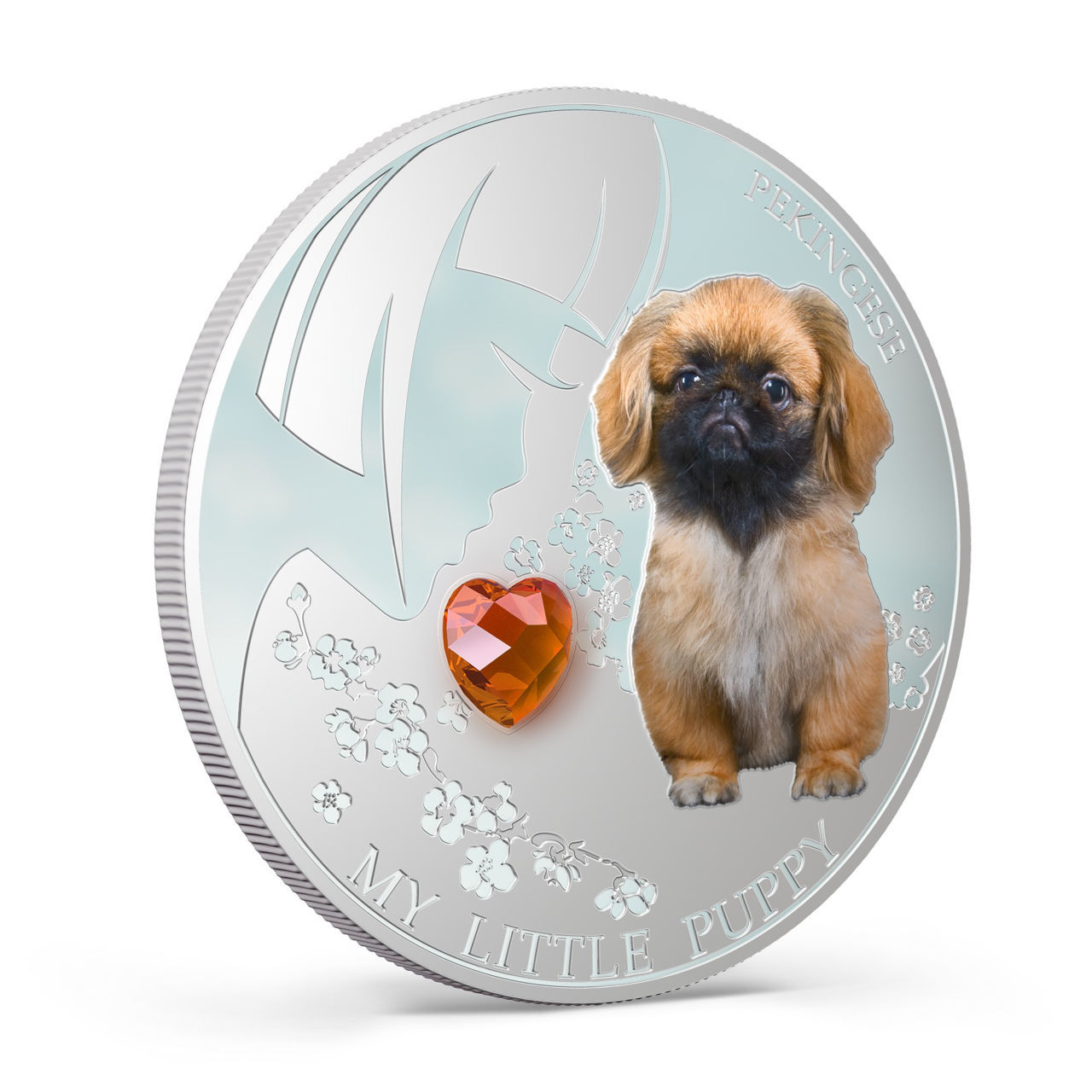 0017856_seri-sobaki-i-koki-moj-luij-drug-pekines-311-gramm Коллекционная серебряная монета "Мой маленький щенок - Пекинес" 31,1 г 2014 год — изображение 1