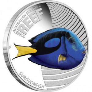 Колекційна срібна монета "Риба Блакитний хірург" 15,55 г 2012 рік