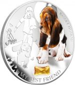 Колекційна срібна монета "Мій найкращий друг - Бассет хаунд" 31,1 г 2013 рік