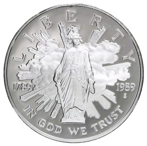 Колекційна срібна монета "Liberty - BICENTENNIAL OF THE CONGRESS" 26,73 г 1989 рік - Зображення 1