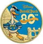 Коллекционная серебряная монета "Дональд Дак" 31,1 г 2014 год