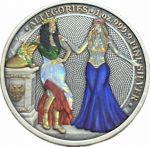 Колекційна срібна монета "Алегорія - Італія і Германія" Funky Holo 31,1 г 2020 рік