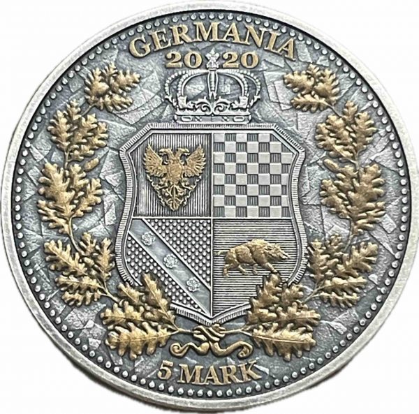Колекційна срібна монета "Алегорія - Італія і Германія" Funky Holo 31,1 г 2020 рік - Зображення 3