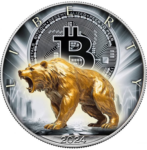 Колекційна срібна монета "Американський Орел Liberty - Bitcoin Bear" 31,1 г 2024 рік - Зображення 1