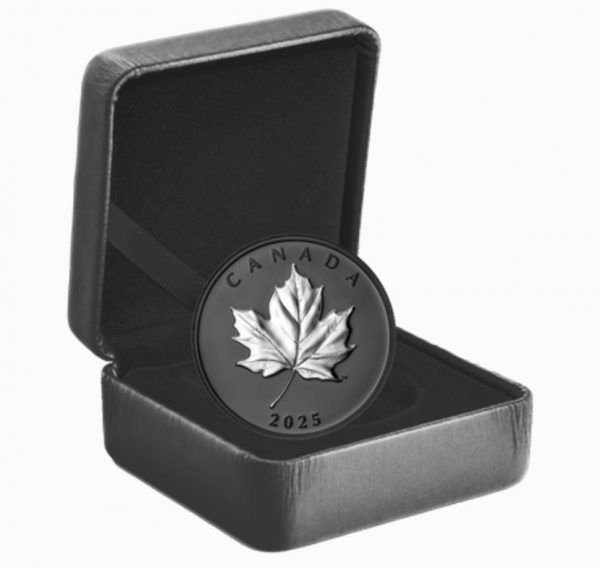 Колекційна срібна монета "Кленовий Лист RHODIUM" 31,1 г 2025 рік - Зображення 2