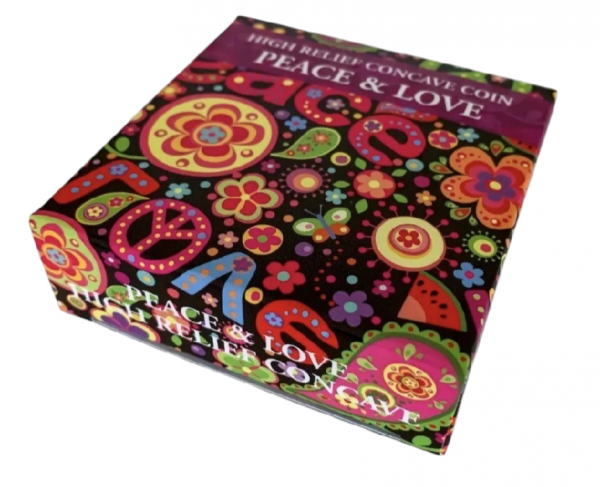 Колекційна срібна монета "PEACE AND LOVE - Мир та любов" 31,1 г 2019 рік - Зображення 2