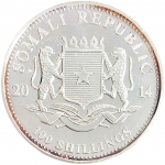 Колекційна срібна монета "Африканська Дика Природа - Слон GILDED" 31,1 г 2014 рік - Зображення 2