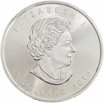 Колекційна срібна монета "Кленовий Лист GILDED" 31,1 г - Зображення 2