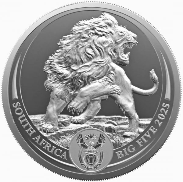Коллекционная серебряная монета "Лев - Большая пятерка" 31,1 г 2025 год — изображение 1
