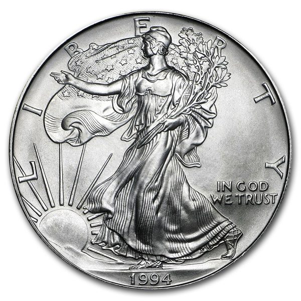 Колекційна срібна монета "Американський Орел Liberty" 31,1 г 1994 рік - Зображення 2