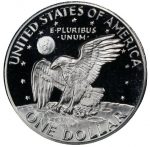 Коллекционная серебряная монета "Eisenhower Dollar - Доллар Эйзенхауэра" 24,59 г 1971-1977 годы — изображение 2