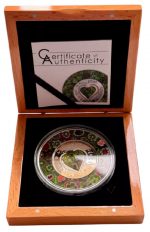 Колекційна срібна монета "Муранське скло - Серце" 20 г 2017 рік - Зображення 2