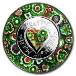 Колекційна срібна монета "Муранське скло - Серце" 20 г 2017 рік